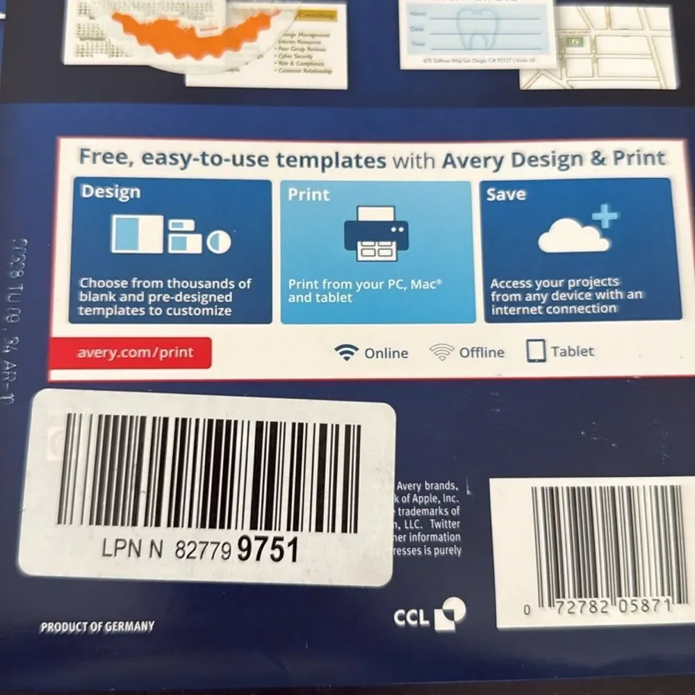 2 Packs Avery 5871 White Clean Edge Business Cards – 400 Total, Laser Printer,